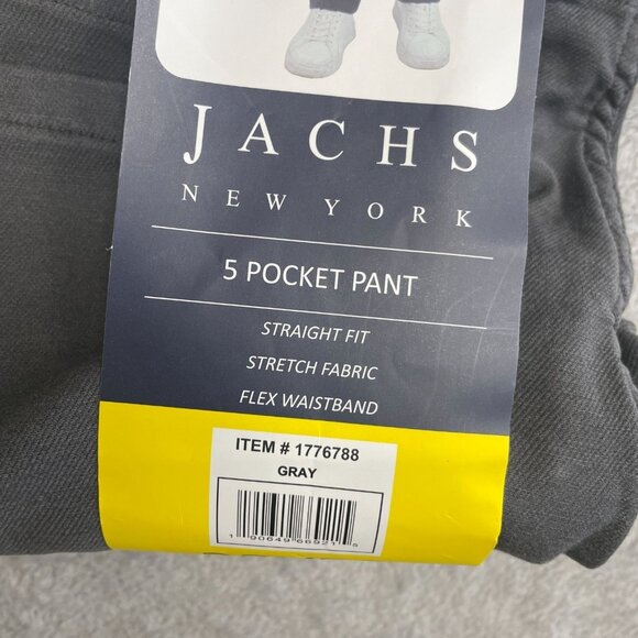 NEW Jachs New York Men's 32x29 5 Pocket Pants Straight Fit Gray Stretch Fabric - Picture 5 of 8